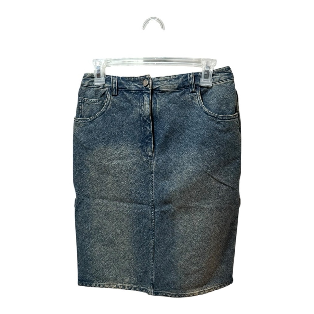 Valerie Stevens Denim Skirt‎ Womens 4 Blue Excellent Carpenter Utility Midi